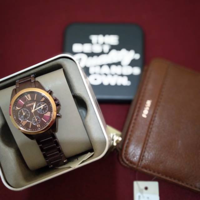 JAM TANGAN WANITA FOSSIL ORIGINAL 100% WARNA WINE