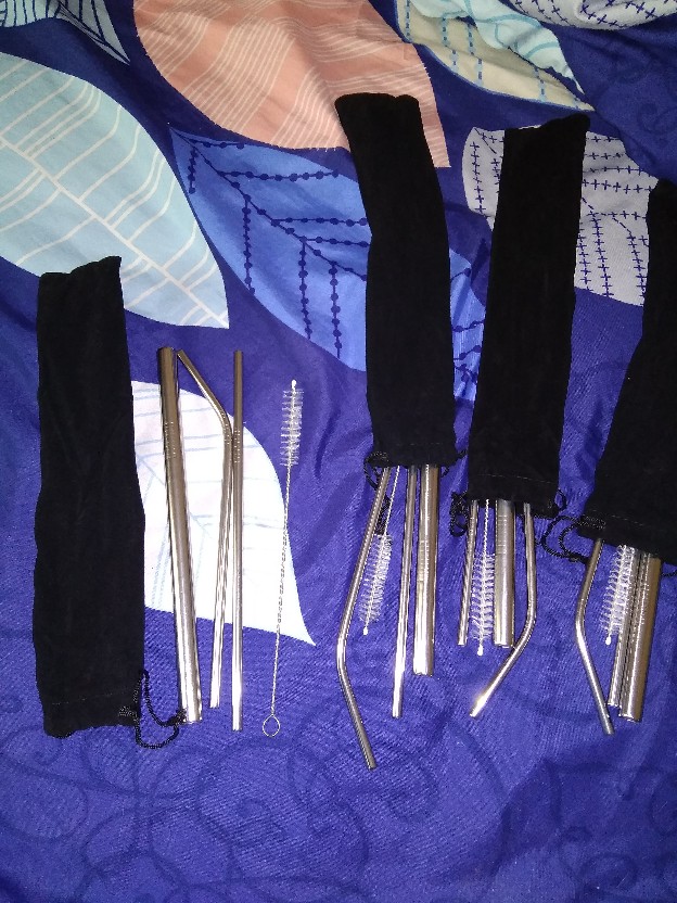 Sedotan Set 4in1 - Sedotan Stainless Free Pouch