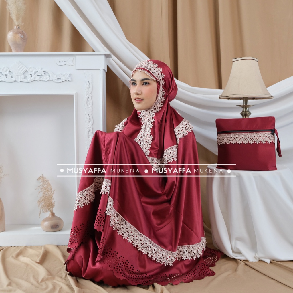 Mukena Dewasa Amanda 2 in 1 Lasercut Renda Mewah Musyaffa