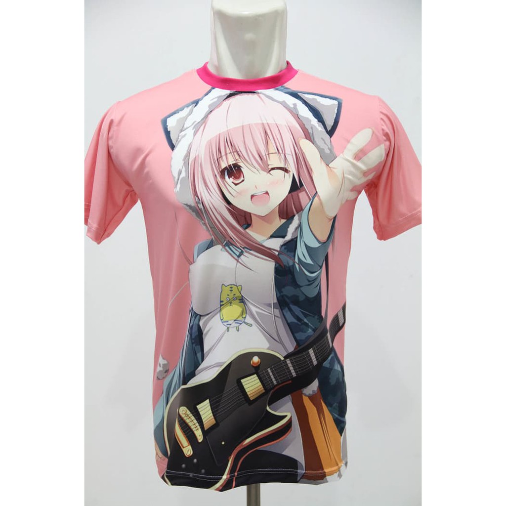kaos anime super sonico guitar pink
