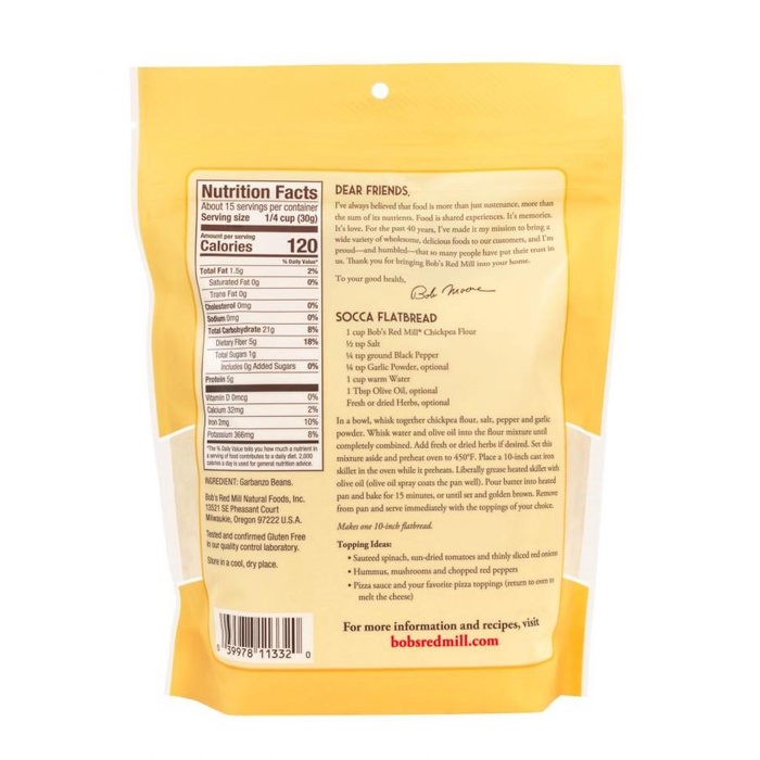 

BOB'S RED MILL CHICKPEA FLOUR (GARBANZO BEAN FLOUR)