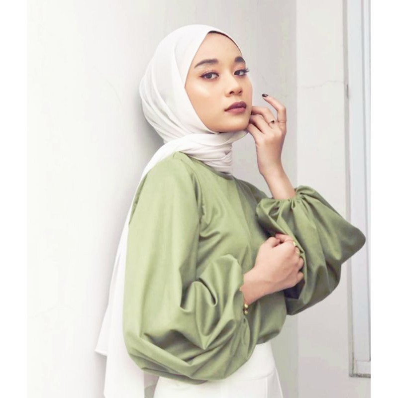 Sf. (BISA COD)- Balena blouse Lengan Balon | Atasan Wanita | Fashion Muslim