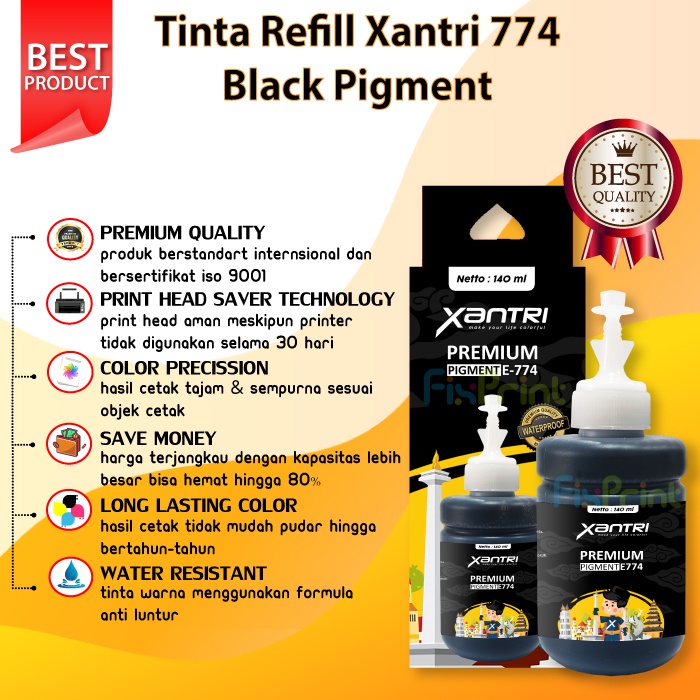 Tinta Refill Xantri 774 T7741 Printer M100 M200 M205 L605 L655 L1455