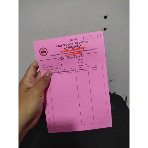 

Kartu Rekam Medis Ukuran A5