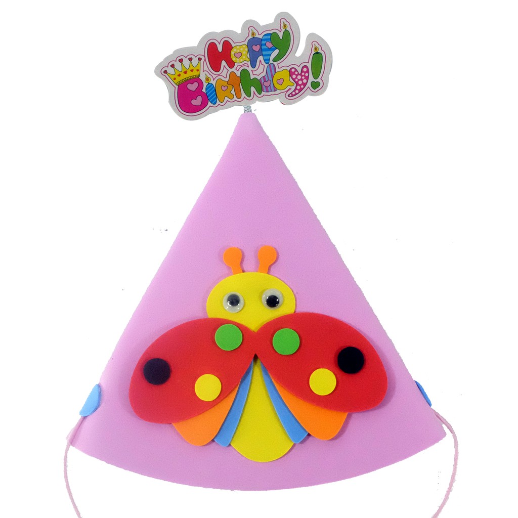 Topi Ulang Tahun Kerucut - Topi Ultah Karakter - Topi Pesta - Topi HBD - Cute Birthday Hat Party