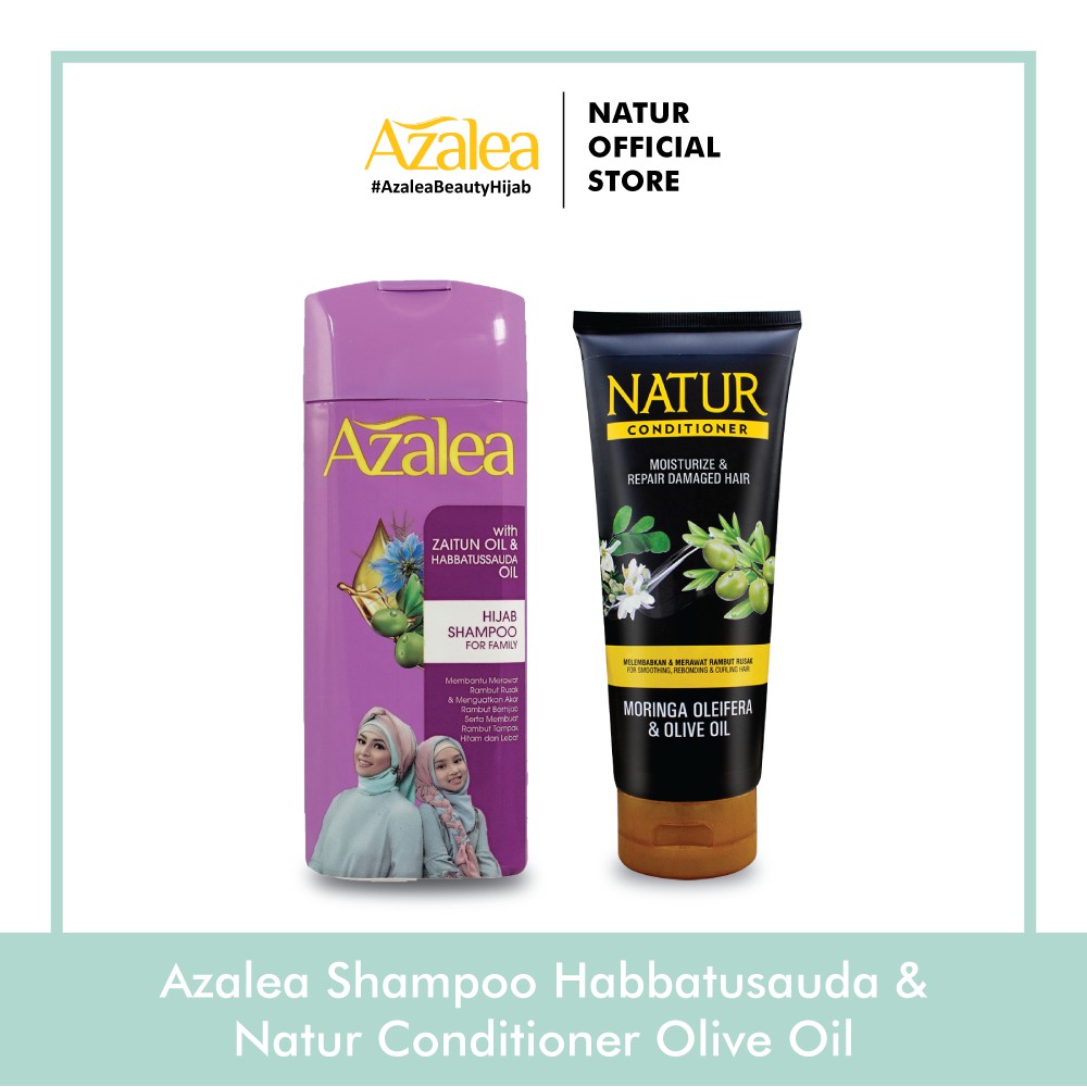 Azalea Shampoo with Zaitun Oil Habbatussaudah Oil Natur Conditioner 165ml