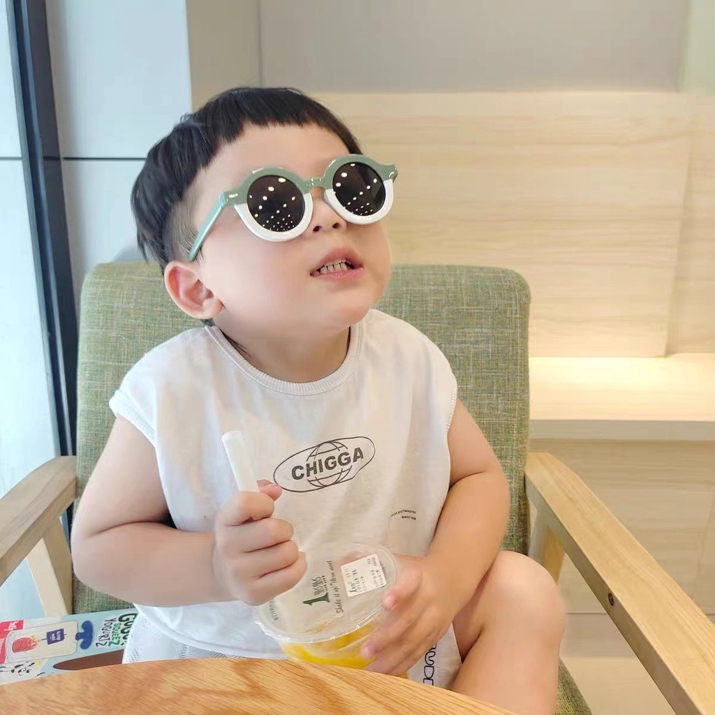 ZBH Kacamata Anak Perempuan Bulat Leopard Korea Fashion Lucu 6683 Kaca Mata Laki Laki Hitam Gradasi Macan High Quality Kids Sunglasses Murah Import