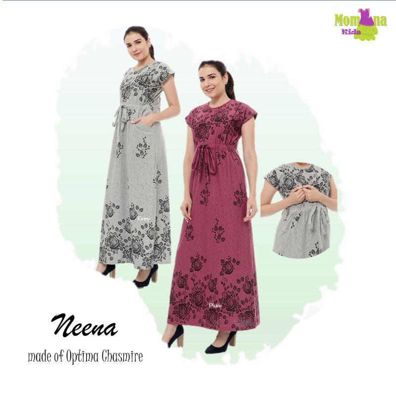 Baju Menyusui Hamil Nursing Dress Nursingwear Neena Tarik Samping Kaos Karita Neana Nuratina