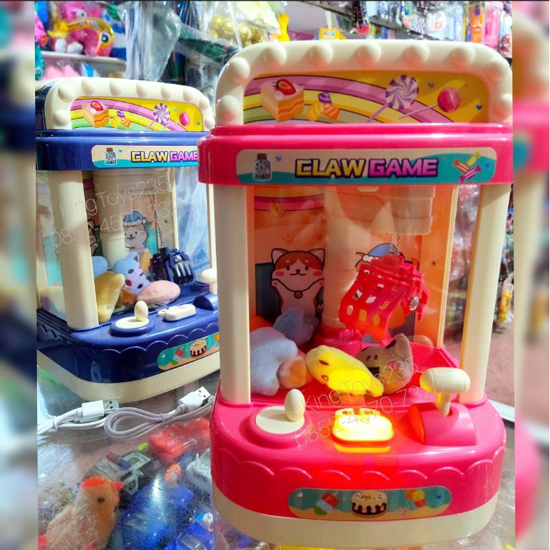 Mainan Anak Capit Boneka Lampu Musik Machine Doll Bonus Batrai Mesin Jepit Besar Claw Game Permainan
