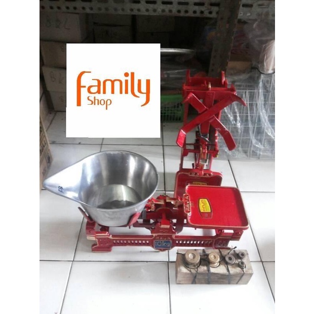 Timbangan | Timbangan Duduk Batu / Kodok / Besi Merk Raja + 1Set Batu Timbangan