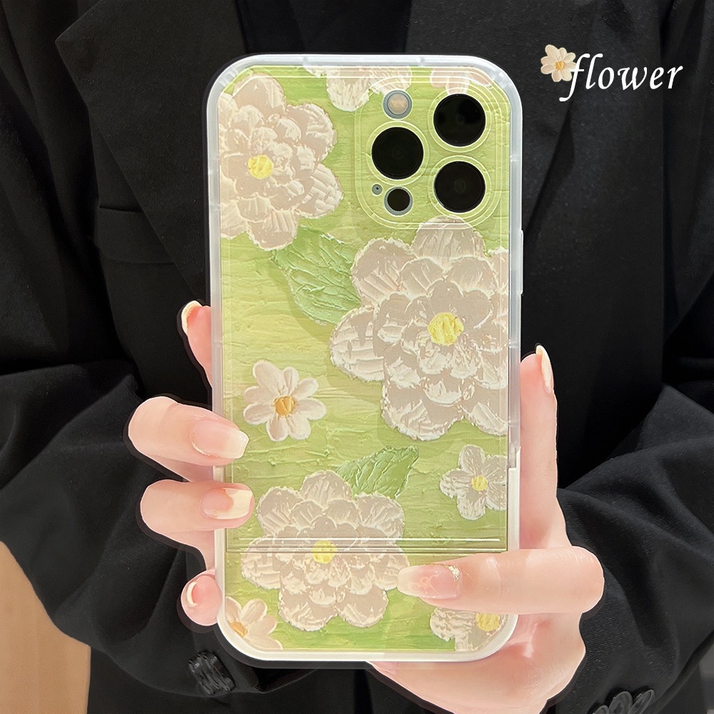 Ins Soft Case Silikon Motif Lukisan Cat Minyak Bunga Untuk Iphone 14 7 8 Se 2020 7 + 8PLUS XS XR 11 12 13 PRO MAX