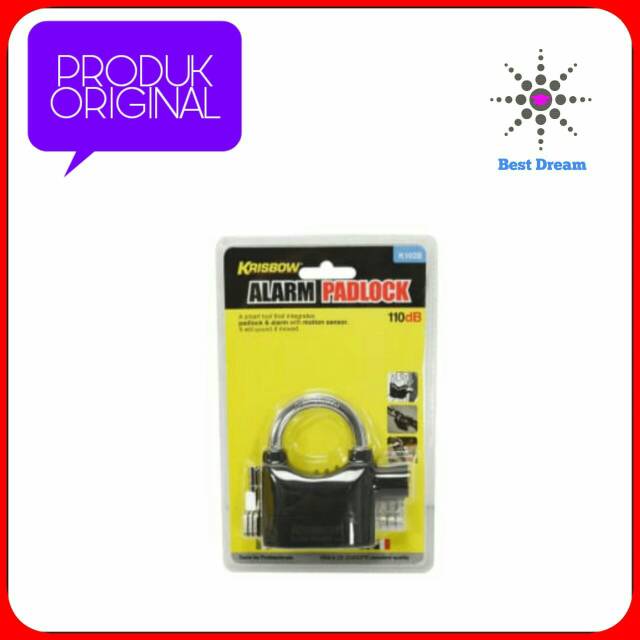 Krisbow Gembok Alarm/Alarm Padlock/Kunci Pengaman/Kunci Gembok Krisbow