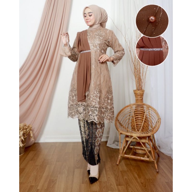 Kebaya Busui Tunik Salendang / Kebaya Modern / Kebaya Kurung Brukat / Kebaya Selendang / Kebaya Wisuda / Kebaya Tunik Modern / Kebaya Brukat