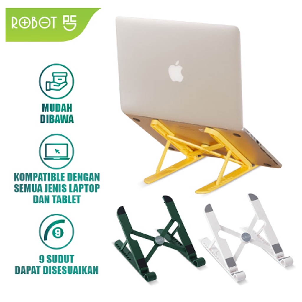 Robot Laptop Stand Holder RT-LS03 Portable Lipat Anti Slip Kompatibel dengan Semua Jenis Laptop Maupun Tablet