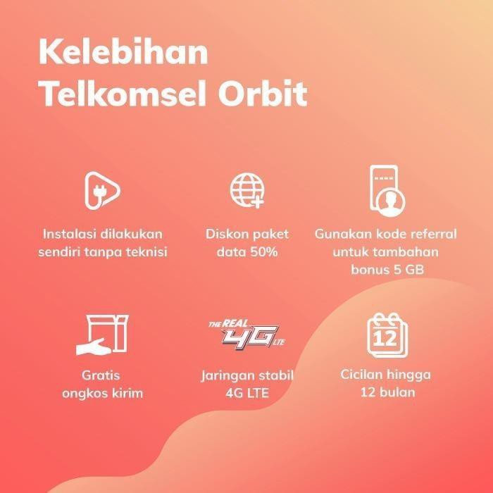 Telkomsel Orbit Pro Modem Wifi 4G High Speed Bonus Data 50Gb