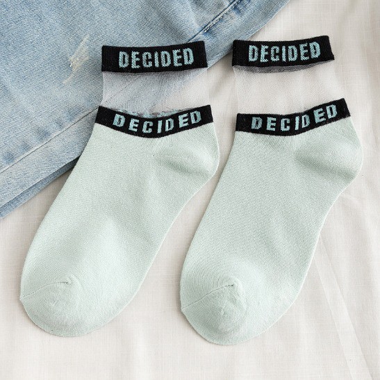 COD - Kaos Kaki Wanita / Kaos Kaos Decided / Kaos Kaos Korea / Kaos Kaki Pendek / Socks K5009-Hijau