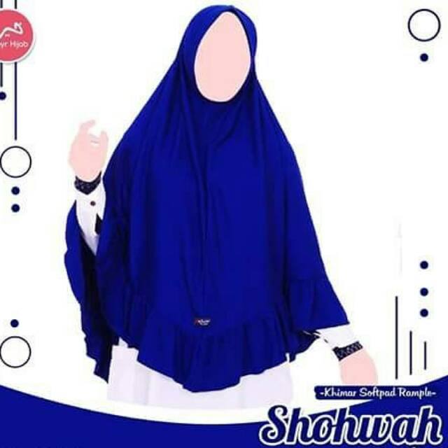 Jilbab Bergo Instan Khayr Hijab, Shohwah Series Biru Elektrik Size S, M & L
