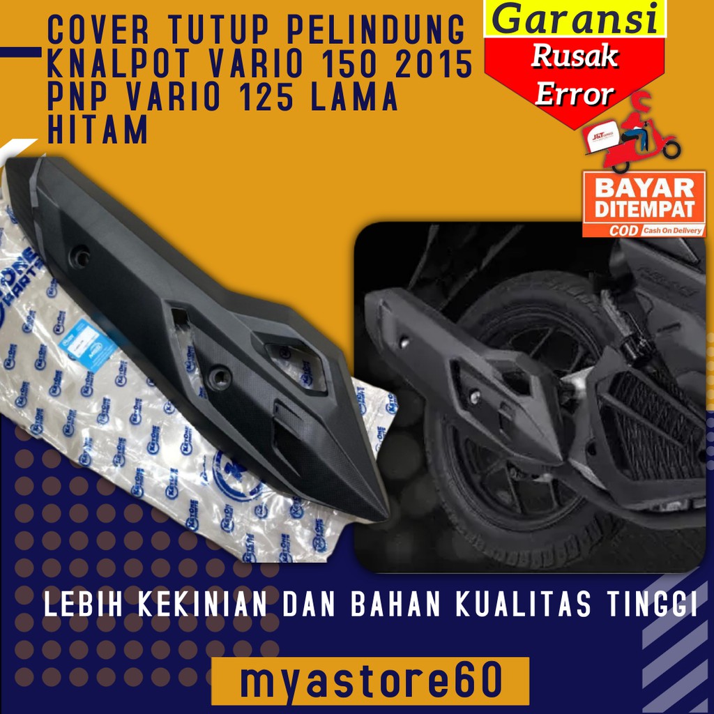 COVER TUTUP TAMENG PROTECTOR MUFFLER PELINDUNG KNALPOT VARIO 150 2015 PNP HONDA VARIO 125 LAMA HITAM