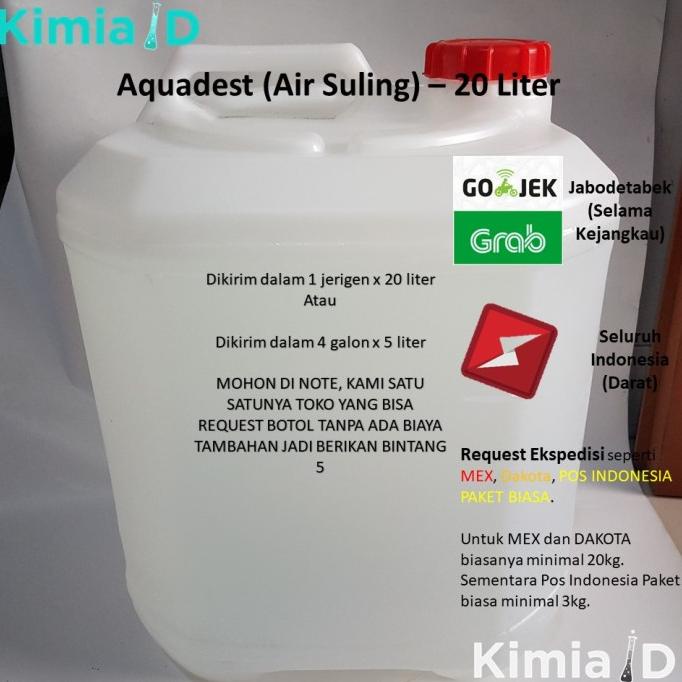 Aquadest 20 Liter - Air Suling - Air Mineral - Reagent Water