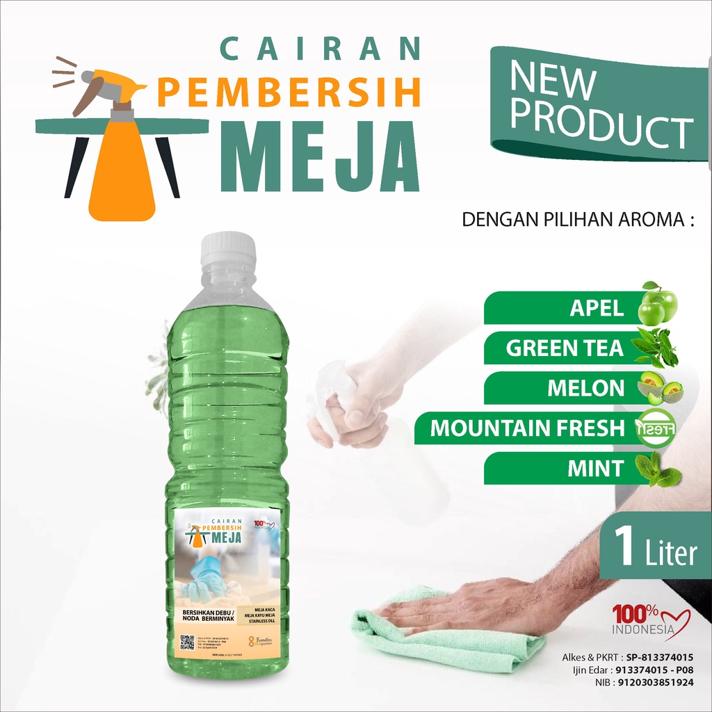 Cairan Pembersih Meja Cairan Pembersih Serbaguna 1 Liter Botol Pet Aroma Wangi