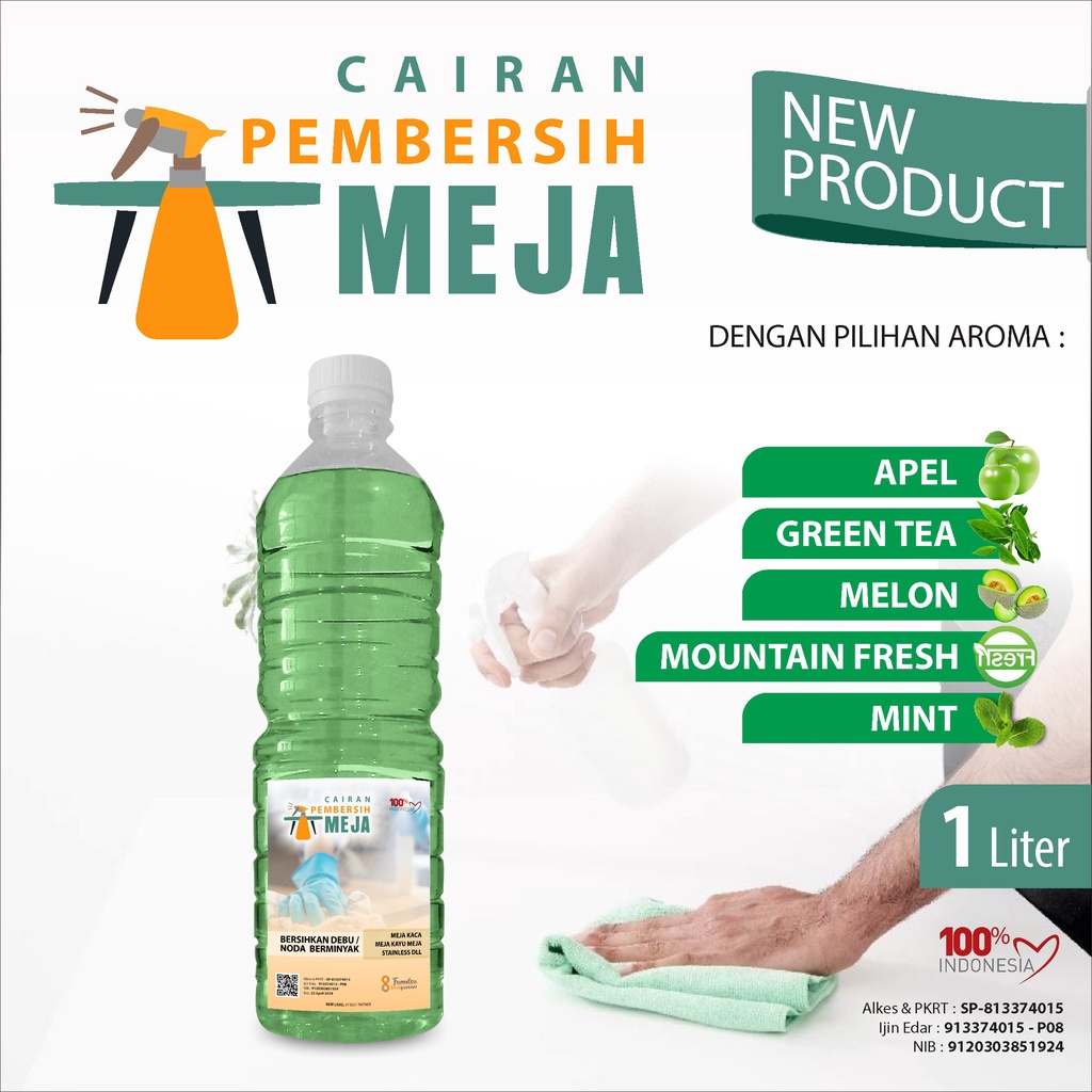 Cairan Pembersih Meja Aroma Segar Kemasan 1 Liter Botol Pet + Free Bubble Wrap