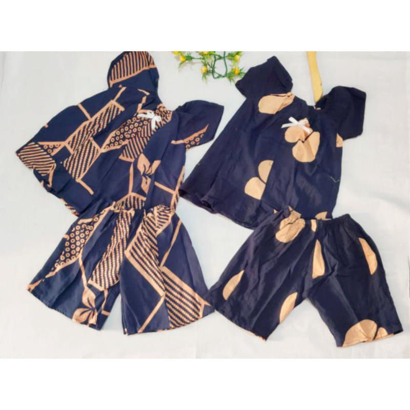 SETCEL (BABYDOL) Usia 1-2th Grosir baju anak perempuan cantik rayon murah santai bayi motif-NAVI