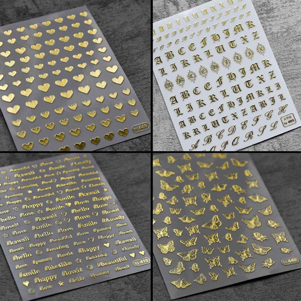 Mxbeauty Bronzing Stiker Kuku Premium Bunga Kupu Kupu DIY Dekorasi Nail Art