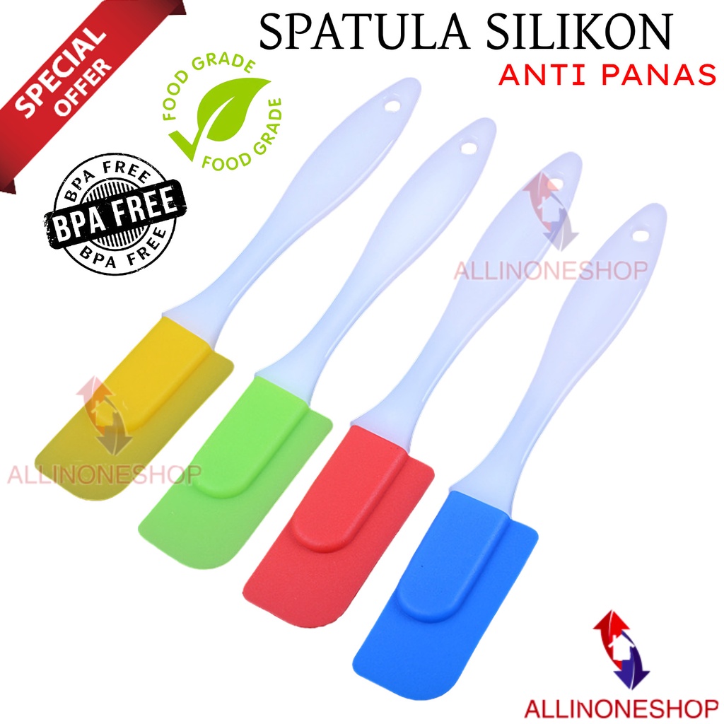 Spatula Poles Silikon Anti Panas Food Grade - Spatula Gagang Bening