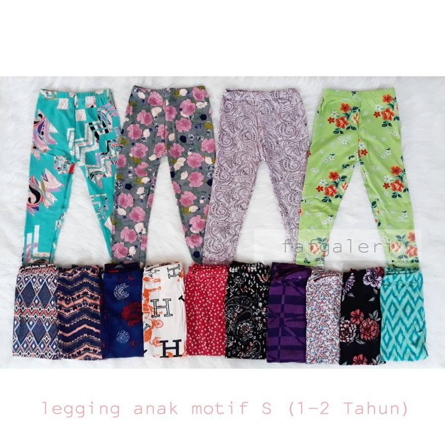 Legging Panjang Lejing Anak Perempuan Harian pilih Motif dan Polos usia 1-2 tahun / celana panjang