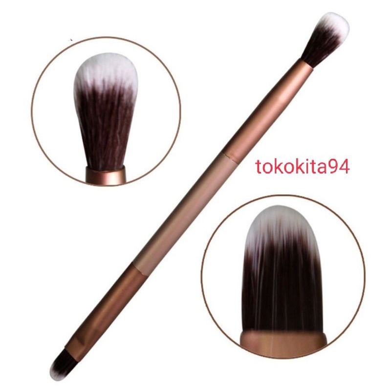 Kuas Alis Eyeshadow 2 in 1 Eyebrow Brush RoseGold