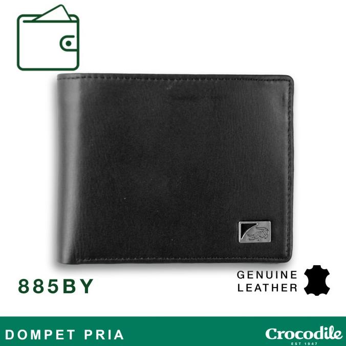 Crocodile 885BY Dompet Pria Men Wallet Leather Kulit Original - Hitam