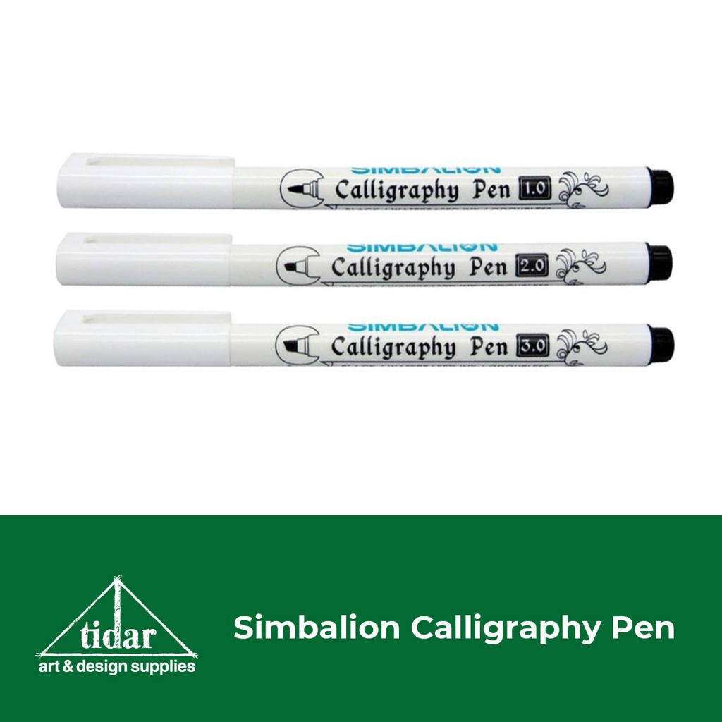 

[MR] Simbalion Calligraphy Pen / Spidol Kaligrafi 1.0 - 3.0 Hitam Satuan