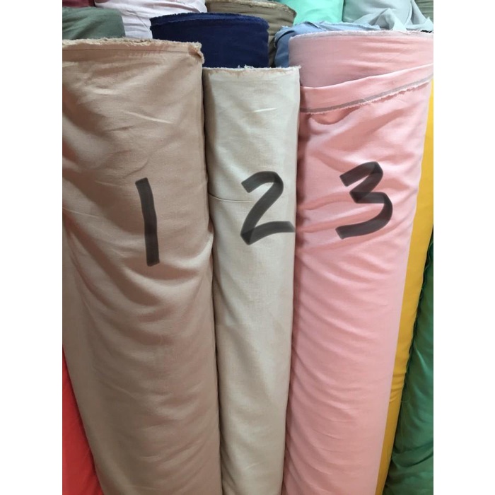 Kain | Bahan Meteran Katun Linen/Linen Polos Import/Bahan Baju