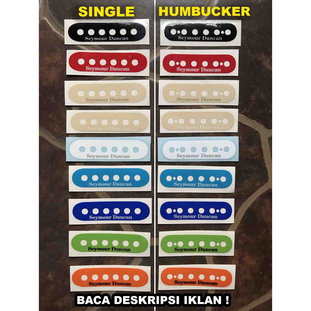 Light Orange Single Seymour Duncan Standard Pickup Sticker Jingga Gitar Elektrik Cover Pickups