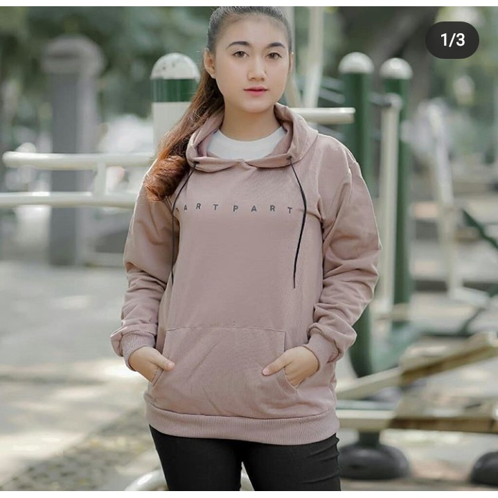 SWEATER PART PART HOODIE - FASHION HOODIE WANITA