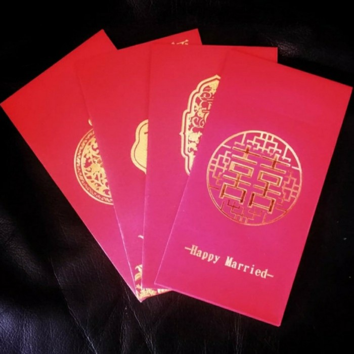 

(Isi 6) Amplop Merah / Angpao / Angpau Aneka Motif Pernikahan (17*9cm)