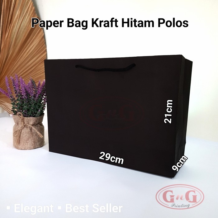 

PROMO 29x9x21 Polos Paper Bag Hitam Kraft, Paper Bag, Shopping Bag, Min 20pc