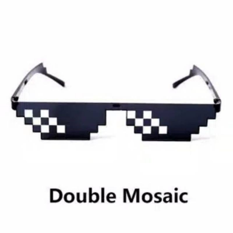 Kacamata Thug Life Double Mosaic Hitam Swag Fashion Sunglasses