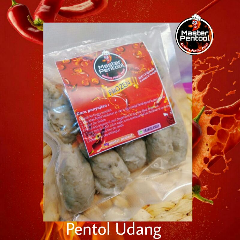 

Pentol Isi Udang/Bakso/Frozen Food/Kuah Mercon Pedas/Master Pentool