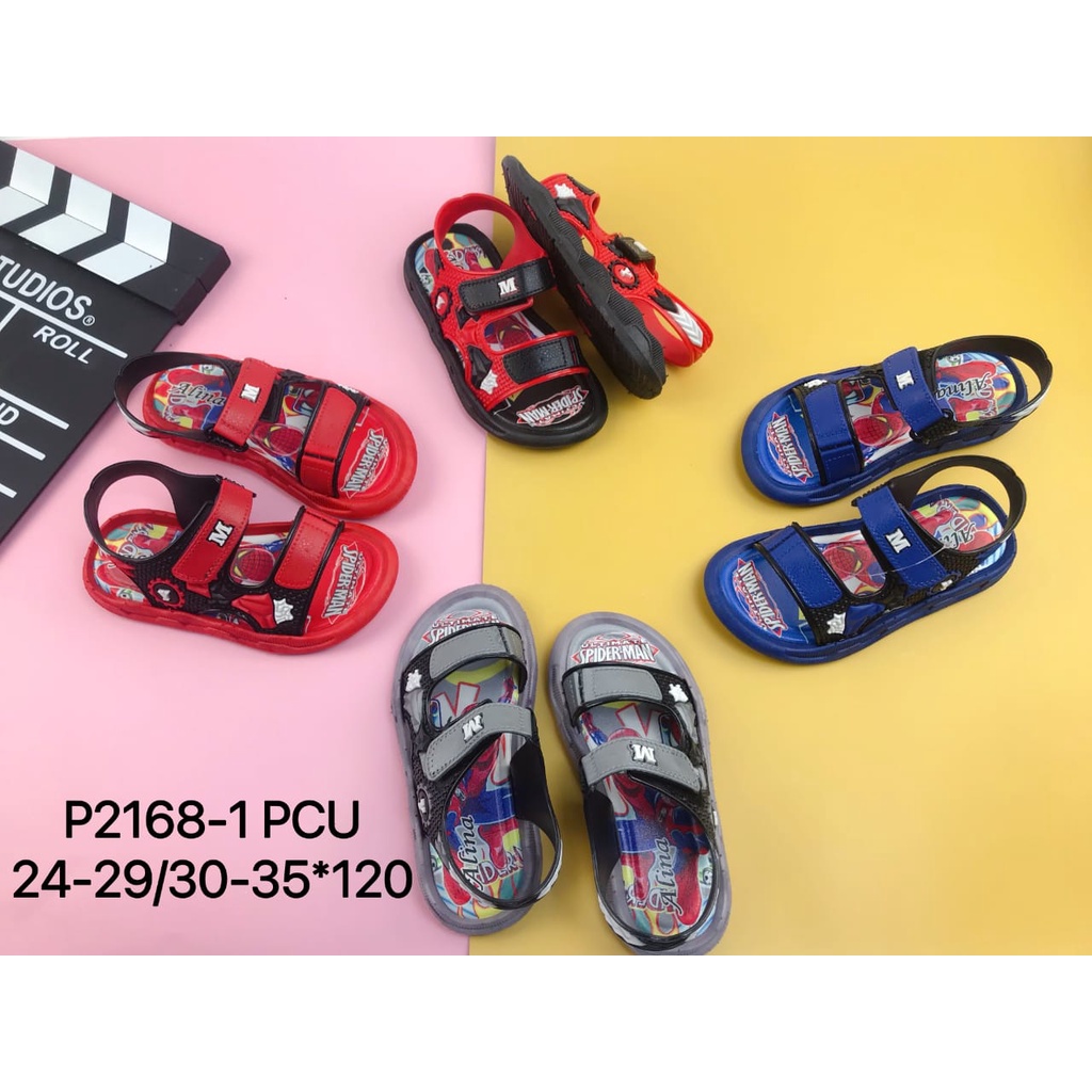 Sandal Anak Gunung Spiderman M Sport Spiderman / Sendal Anak Laki - Laki Karet Import Elastis Simple