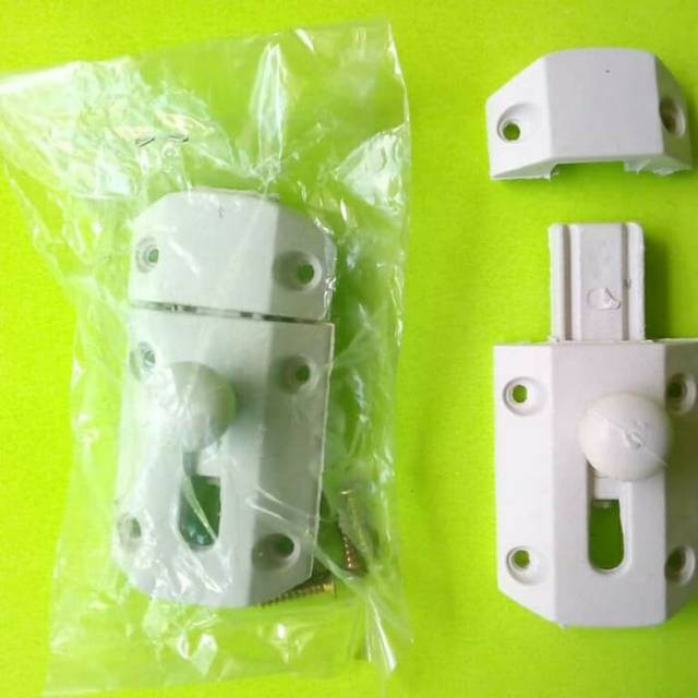 GRENDEL PVC / SLOT PLASTIK PVC GERENDEL PINTU KAMAR MANDI / GRENDEL PLASTIK