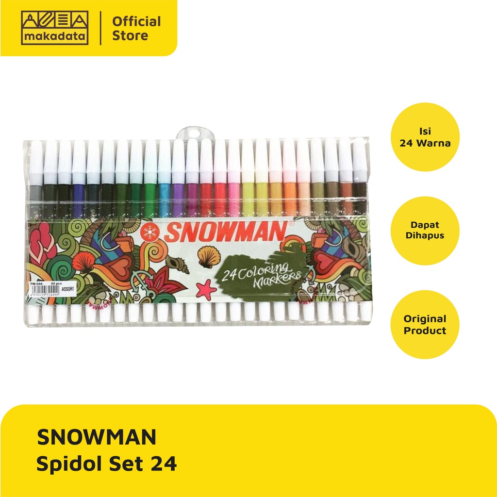 

SPIDOL WARNA SNOWMAN KECIL 24 WARNA MURAH