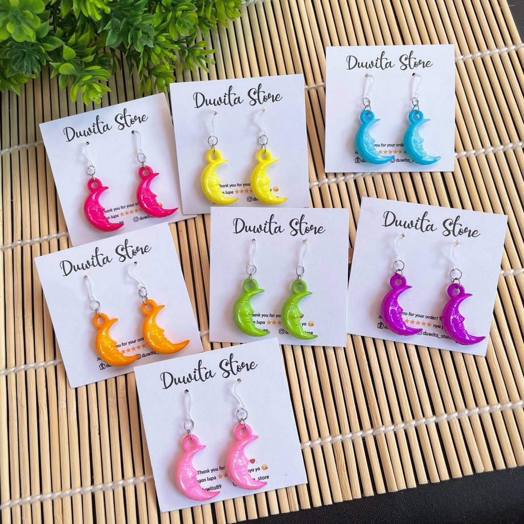 HANDMADE ANTING ANAK/DEWASA KAITAN PLASTIK MOTIF SABIT(ANTIKARAT)