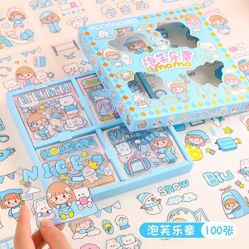 

Stiker Aesthetic Lucu Transparant 1 Kotak 100 Lembar