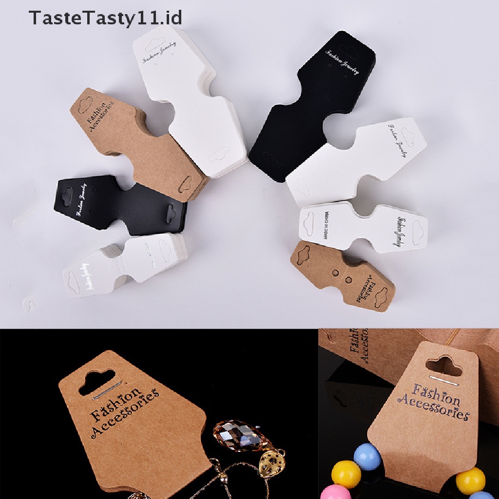 (Tastetasty) 50pcs Kartu Display Perhiasan Kalung / Gelang Bahan Kertas