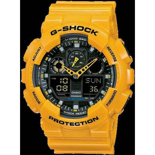 EKSKLUSIF JAM TANGAN PRIA CASIO GSHOCK GA100 / GA-100 FULL YELLOW ORI-BM 