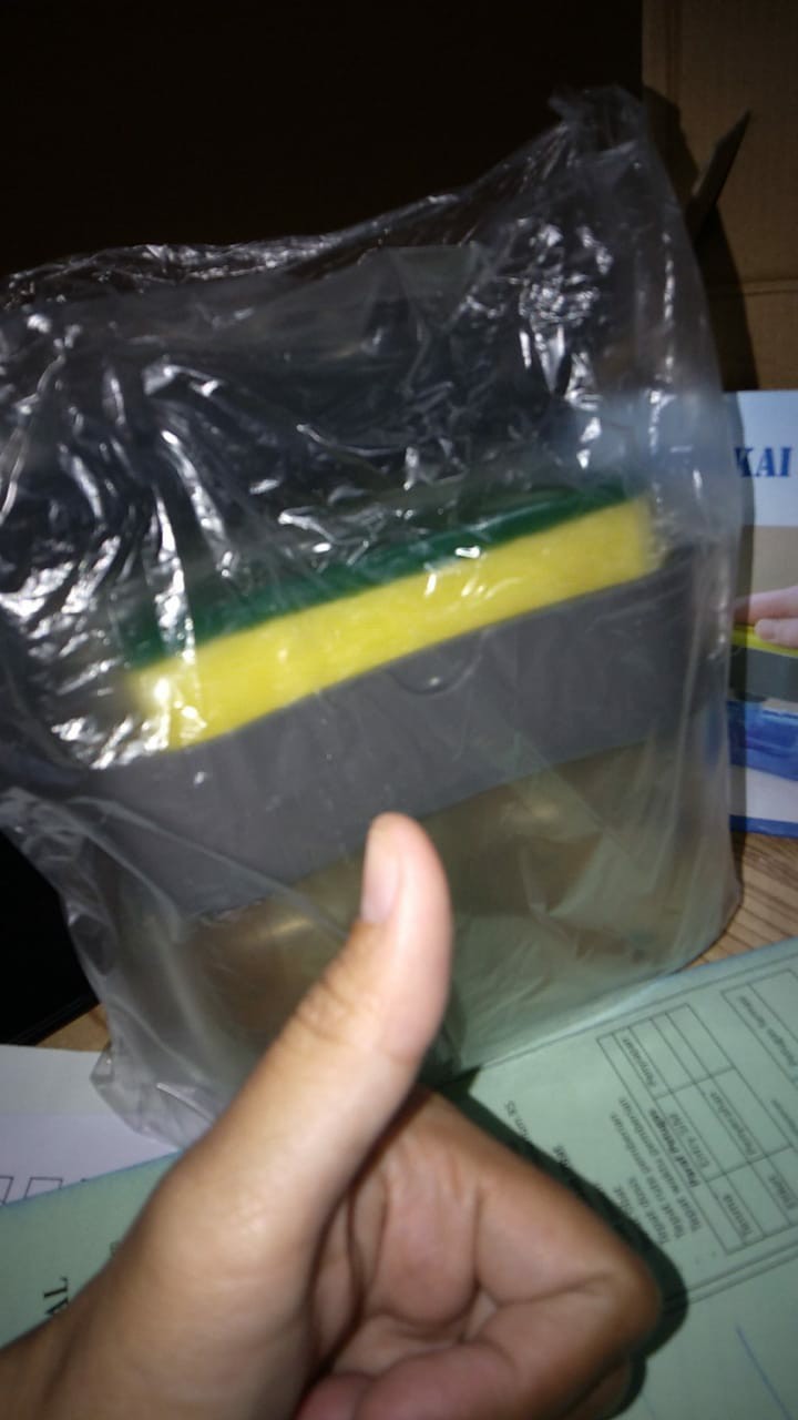 Pump Dispenser 2in1 Holder Sponge Tempat Sabun Cuci Piring Spons Dapur