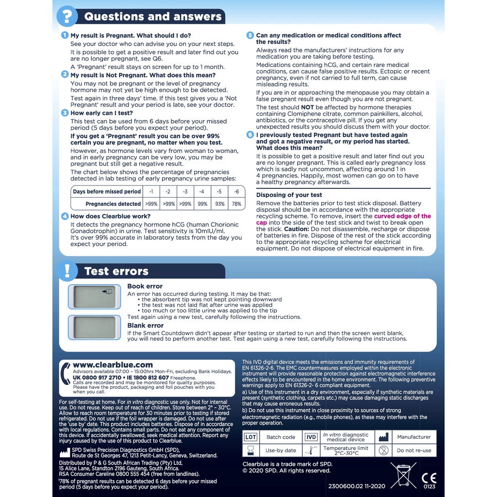 Clearblue Digital Ultra Early Pregnancy Test (TANPA weeks indicator)