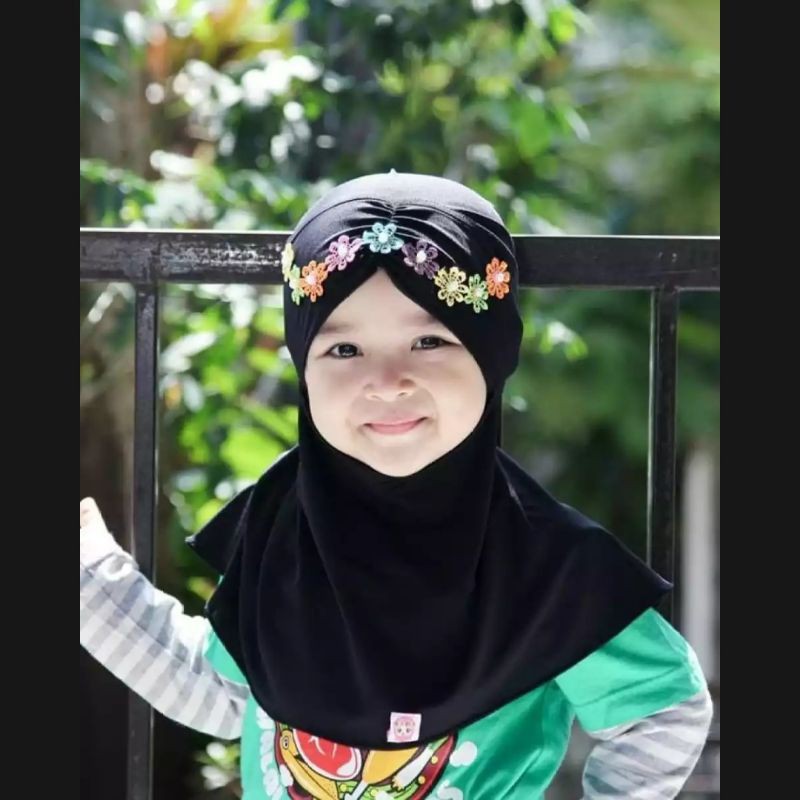 Jilbab Melati Anak Instan 0-3 Tahun Jersey Ballon Premium |Hijab Bayi Tk Lucu |Kerudung Sekolah Baby Perempuan Newborn