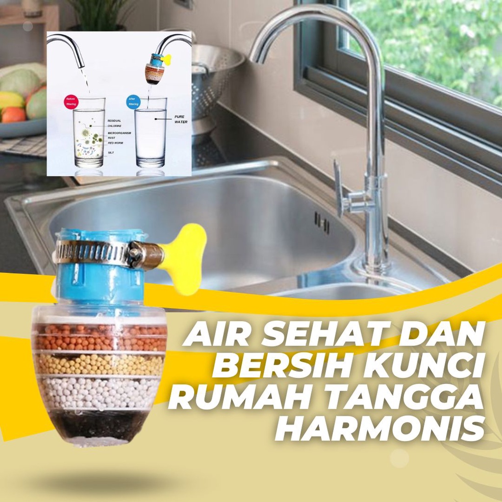 Magic Water Filter Saringan Air Kotor Bakteri Kuman Alat Penjernih Air Kamar Mandi Kran Wastafel 4 Batu Susun Penyaring Filter Air Sambungan Kran Kamar Mandi Wastafel Original Alat Penyaring Penjernih Air Kotor Keruh Bakteri Kuman